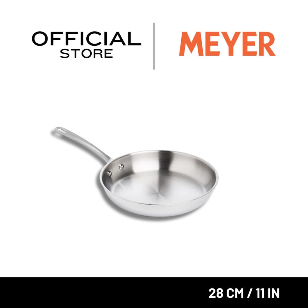 MEYER WHITE STEEL เครื่องครัวสเตนเลส สตีล กระทะทรงตื้น ขนาด 28 ซม./ 11 นิ้ว  (71507-T)