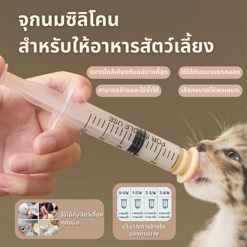 ✨จุกนมแมว ขวดนมลูกแมว จุกนมกระรอก หัวนมกระรอก ขวดนมแมว ซิลิโคนเกรดอาหาร จุกป้อนนมแมว สำหรับ แมวแรกเกิด จุกนมสัตว์เลี้ยง