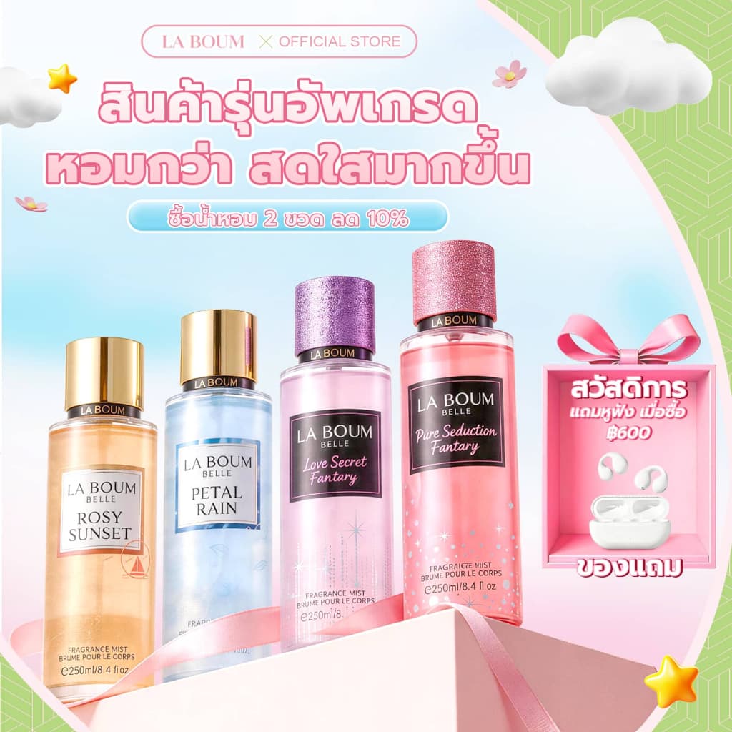 น้ำหอม BodyMist Glitter Perfume 250ML กลิ่นหอมติดทนนาน ใช้ได้ทั้งผู้ชายและผู้หญิง Laboum EDT