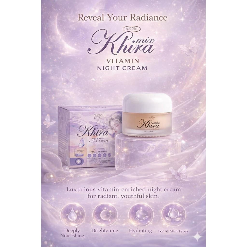 พร้อมส่ง KHIRA ครีมบำรุงผิวหน้า (ทุกสภาพผิว) สกินแคร์ ไนท์ครีม ขนาด 15g. (ตะกร้า จขบ)
