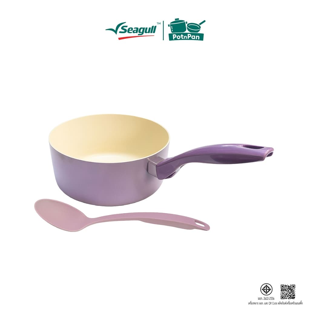 Seagull ชุดเครื่องครัวนอนสติ๊ก มาการอง (2 ชิ้น) (ม่วง) Macaron Non-stick Cookware Set