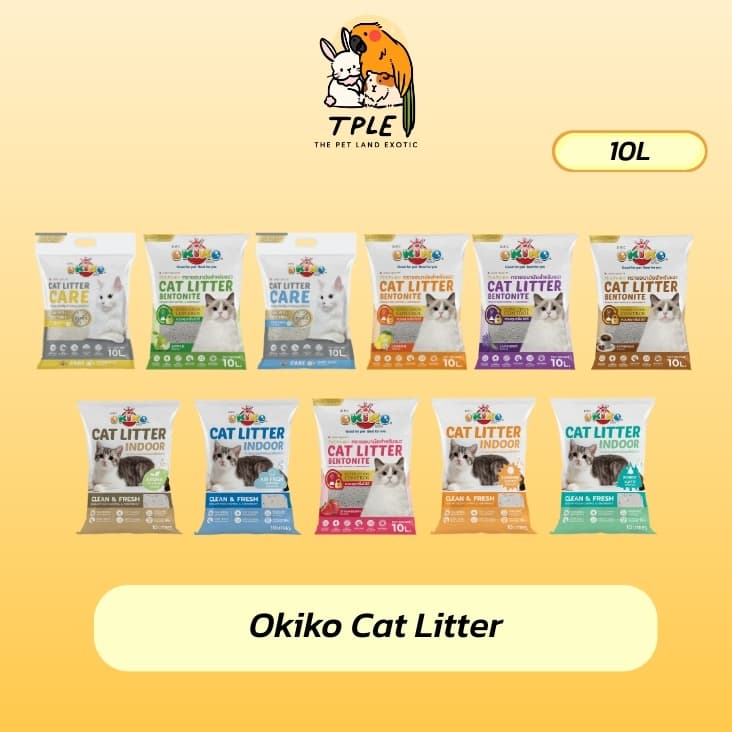 Okiko ทรายแมว โอคิโกะ ทรายแมว เกรดพรีเมี่ยม บรรจุ 10 ลิตร - Okiko Cat Litter 10
