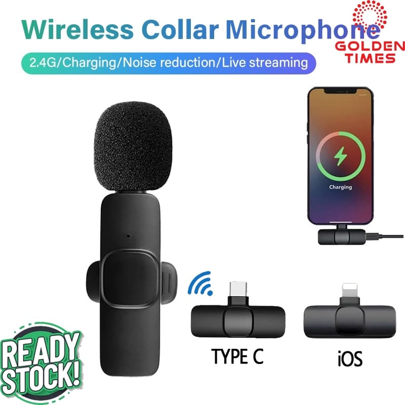 ไมโครโฟนไร้สาย K9 Wireless Microphone K35 แบบพกพา ใช้สําหรับสมาร์ทโฟน ไมค์ไร้สายหนีบเสื้อ ไมค์หนีบปกเสื้อ