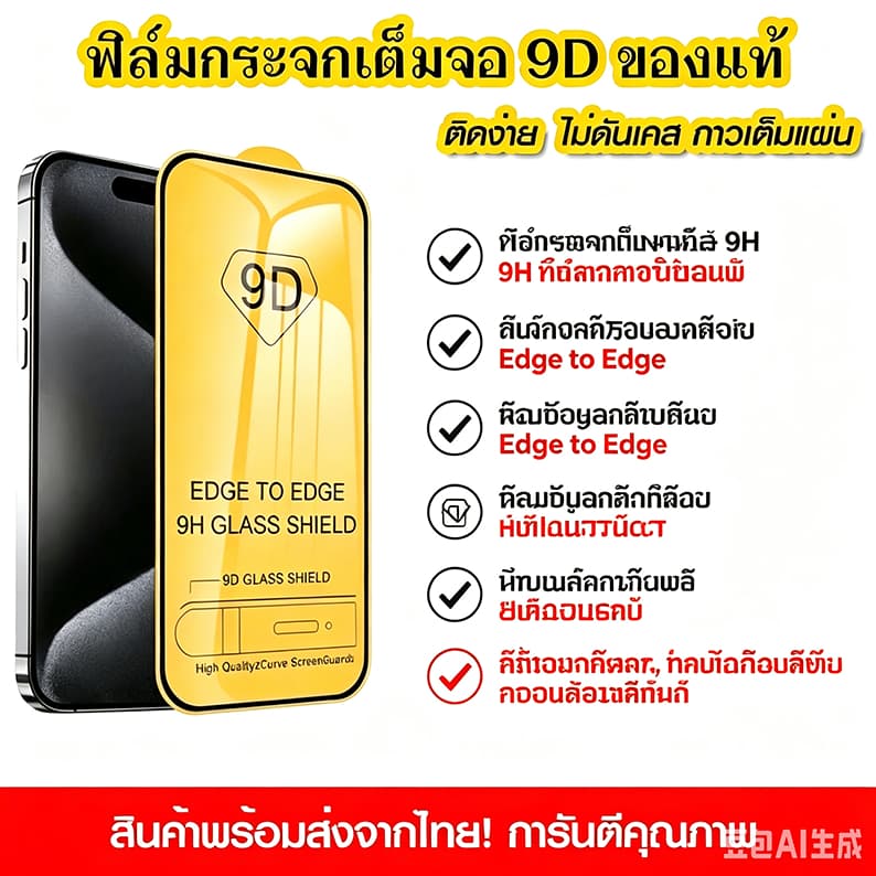 ฟิล์มกระจกนิรภัยนำไปใช้กับ Redmi Note 14 13 12 11 10 8 9s 14C 13C 12C 10A 9A A1 A2 Mi POCO F3 แบบเต็มจอ 9D กาวเต็มแผ่น